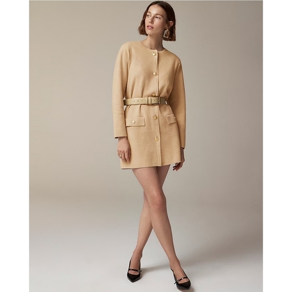 J. Crew Long Giselle Sweater Blazer Mini Dress In Heather Khaki Size XS 2024 - Picture 1 of 11